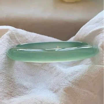Natural polished jade bangle pastel stone bracelet
