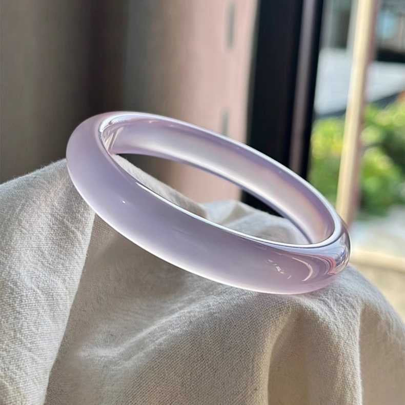 Pastel natural stone bangle polished bracelet