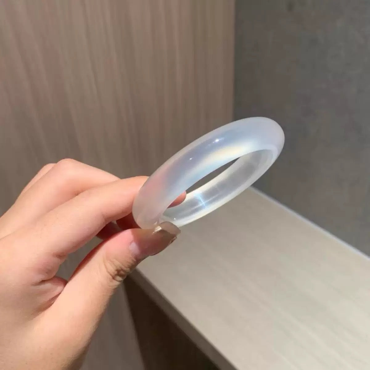 Natural stone bangle translucent color variation