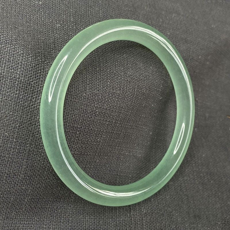 Natural jade bangle translucent blue grey tone