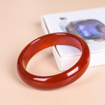 Natural Nanhong red agate bracelet with rich crimson color