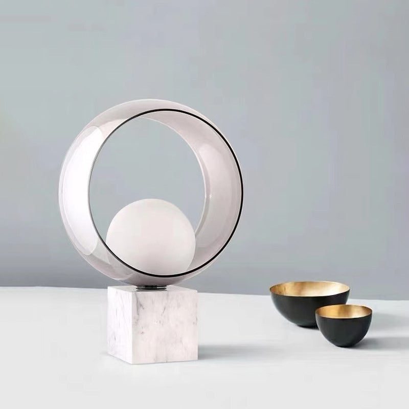 Orbit Halo marble ring table lamp 1