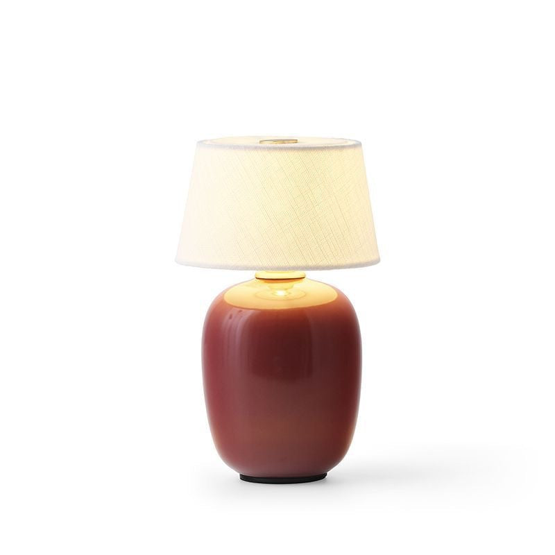 Atelier Ovo rechargeable ceramic fabric shade table lamp 5