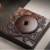 New Chinese Covered Windproof Ashtray – Sculptural Tabletop Decor for Living Room, Study & Executive Office