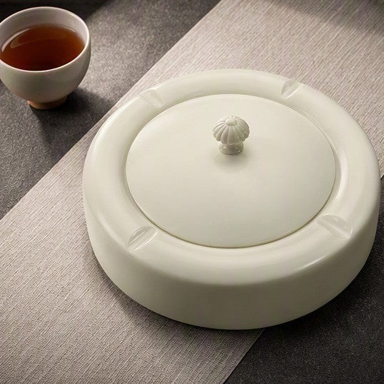 Covered decorative ashtray for tea room and living room