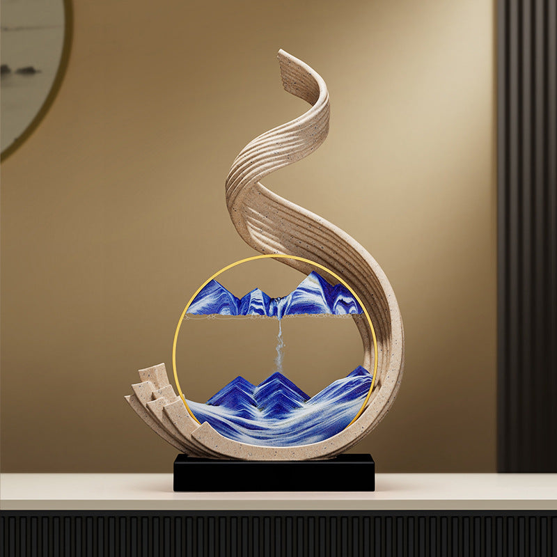 Flowing sand mountain landscape kinetic art