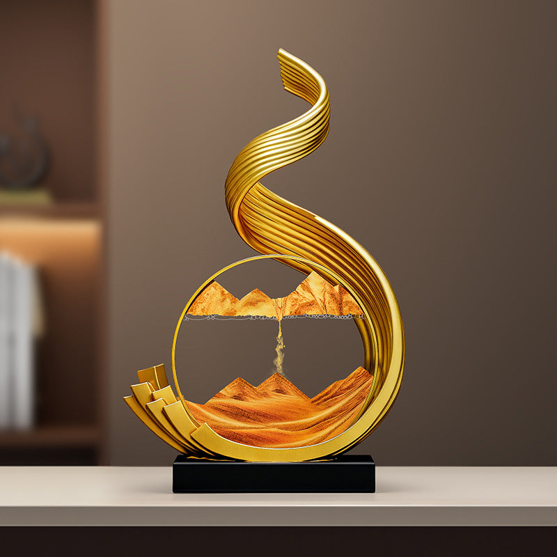 Gold sand art mountain decor for living room