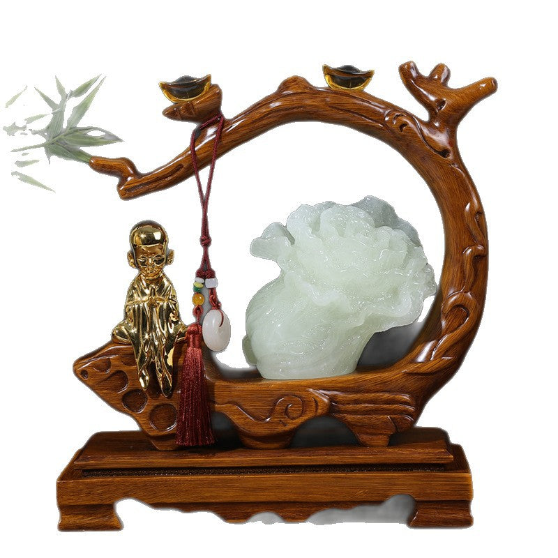 Peace and prosperity circular frame New Chinese sculpture 3