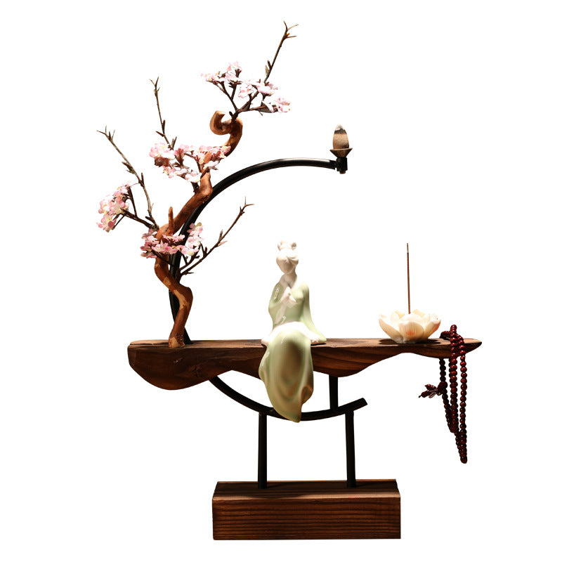 New Chinese backflow incense burner sculpture on white background