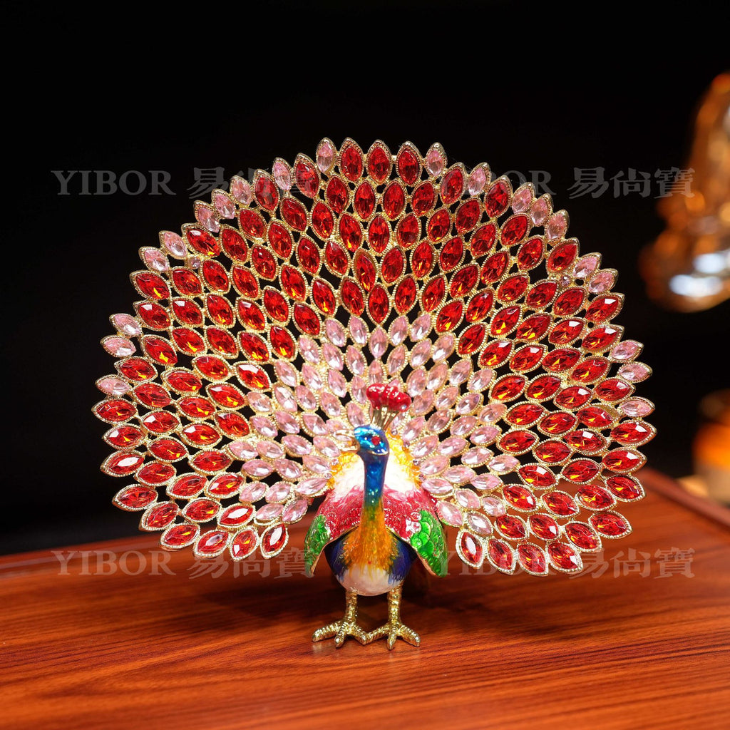 Crystal peacock collectible decor for gift and display