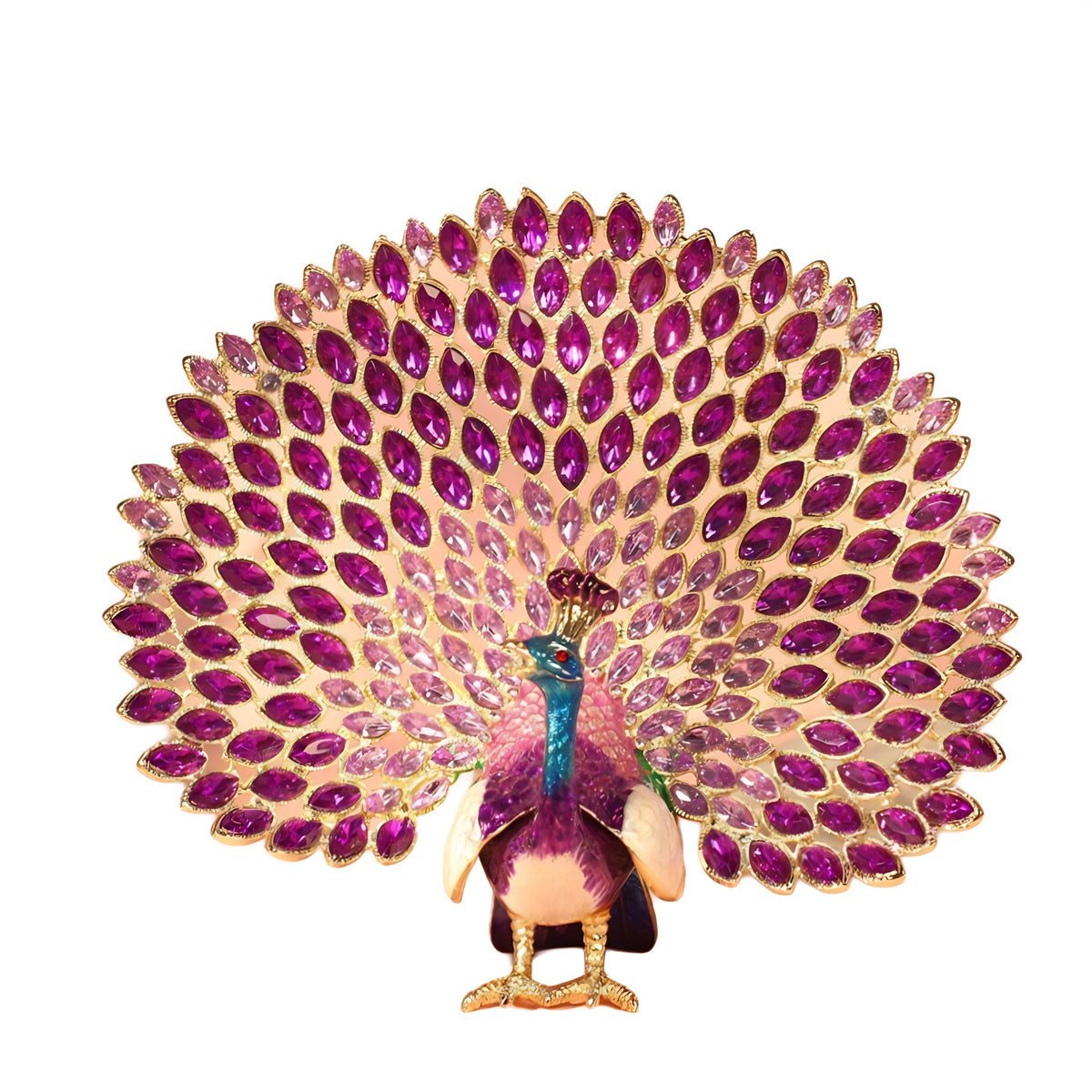 Jeweled crystal peacock ornament for luxury New Chinese decor
