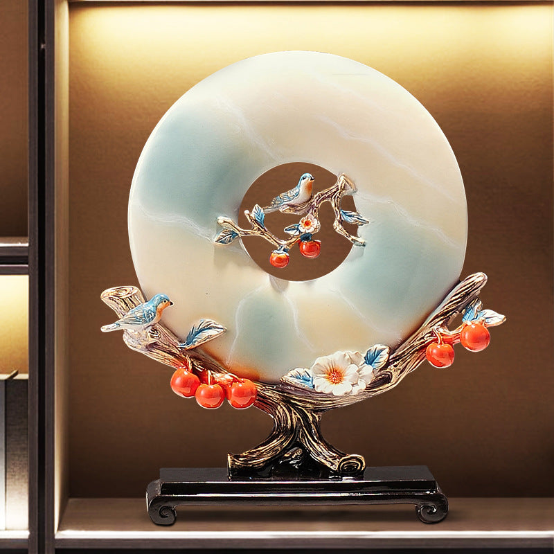 Persimmon bird auspicious New Chinese resin sculpture