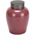 Pink Yingyue high-fired ceramic tea caddy with airtight double lid, 670ml