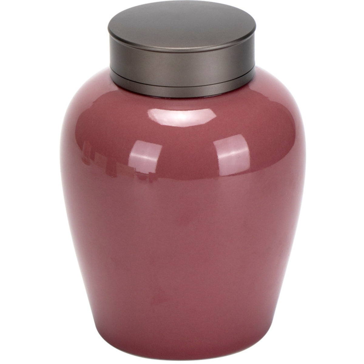 Pink Yingyue high-fired ceramic tea caddy with airtight double lid, 670ml