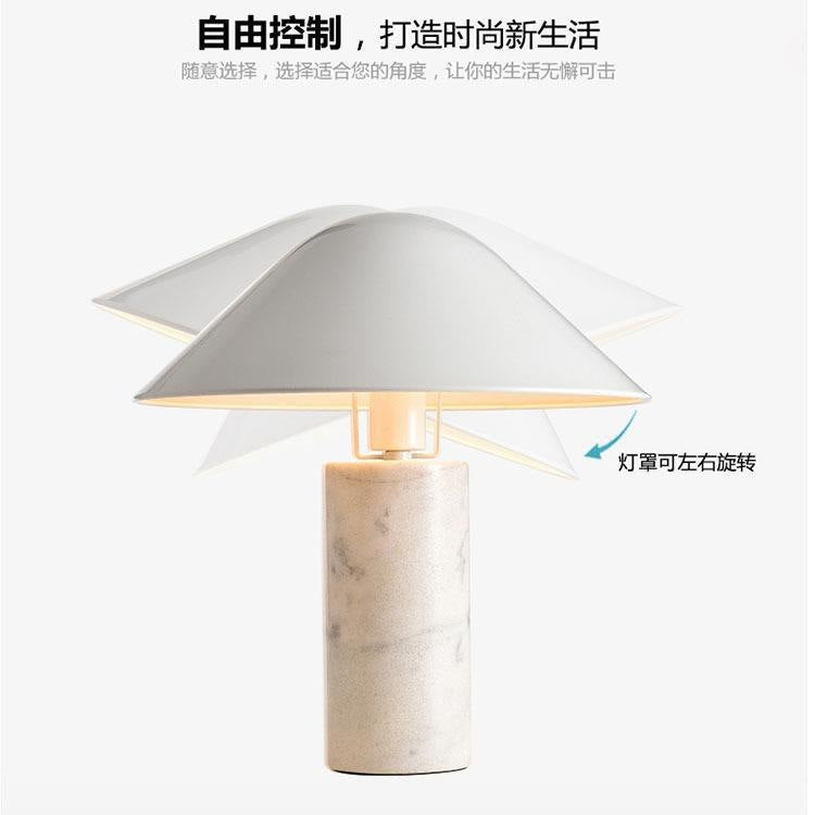 Postmodern black marble mushroom table lamp front view
