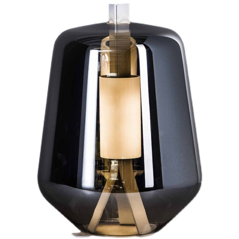 Obsidian Lantern postmodern smoked glass table lamp 1