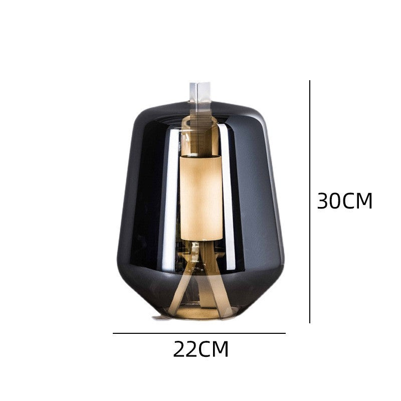 Obsidian Lantern postmodern smoked glass table lamp 5