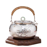 999 Pure Silver Handcrafted Tea Kettle - 900ml