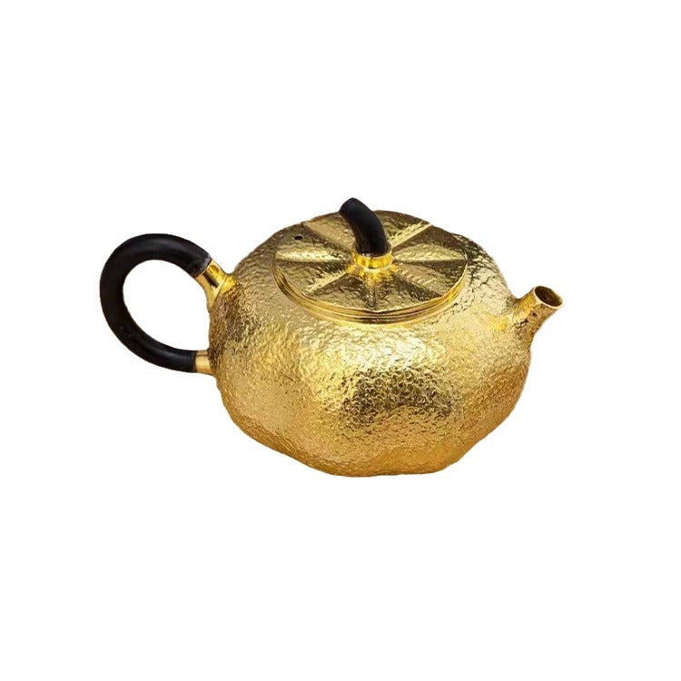 Pure silver Chinese teapot detail
