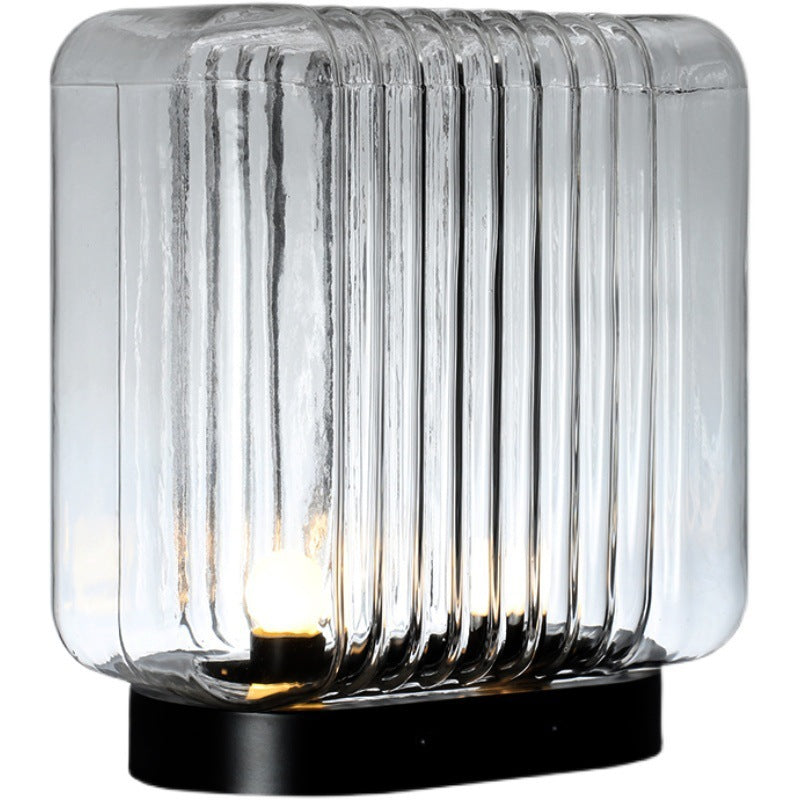 Linea ribbed glass architectural table lamp 3
