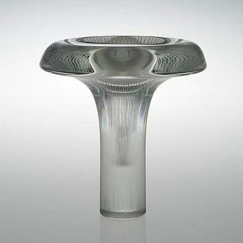 Ribbed glass designer table lamp 33cm by 43cm