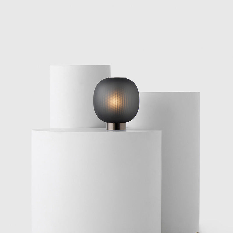Soft Orbit ribbed glass table lamp 3