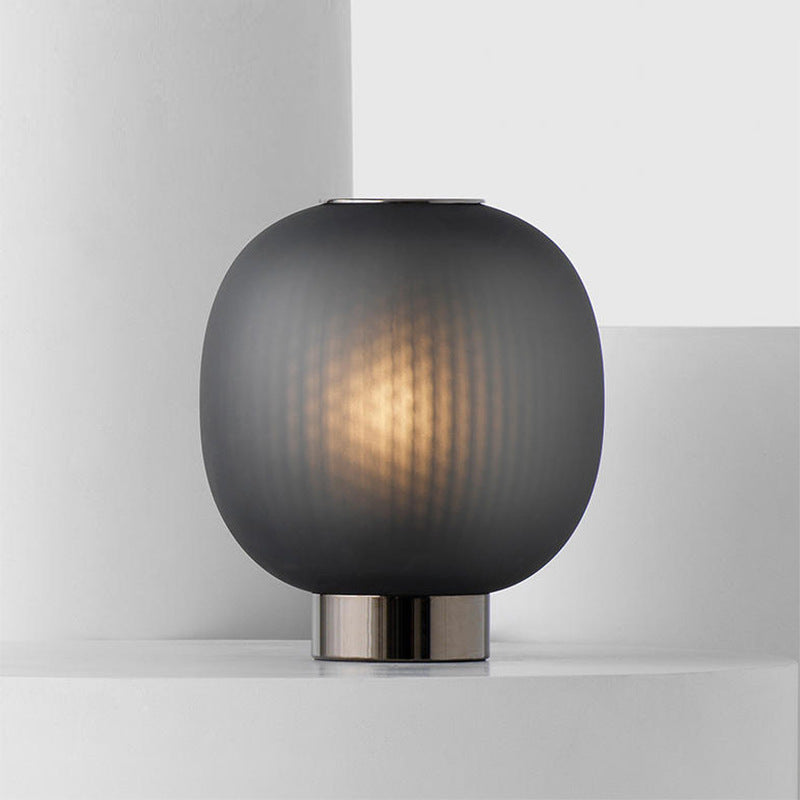 Soft Orbit ribbed glass table lamp 5