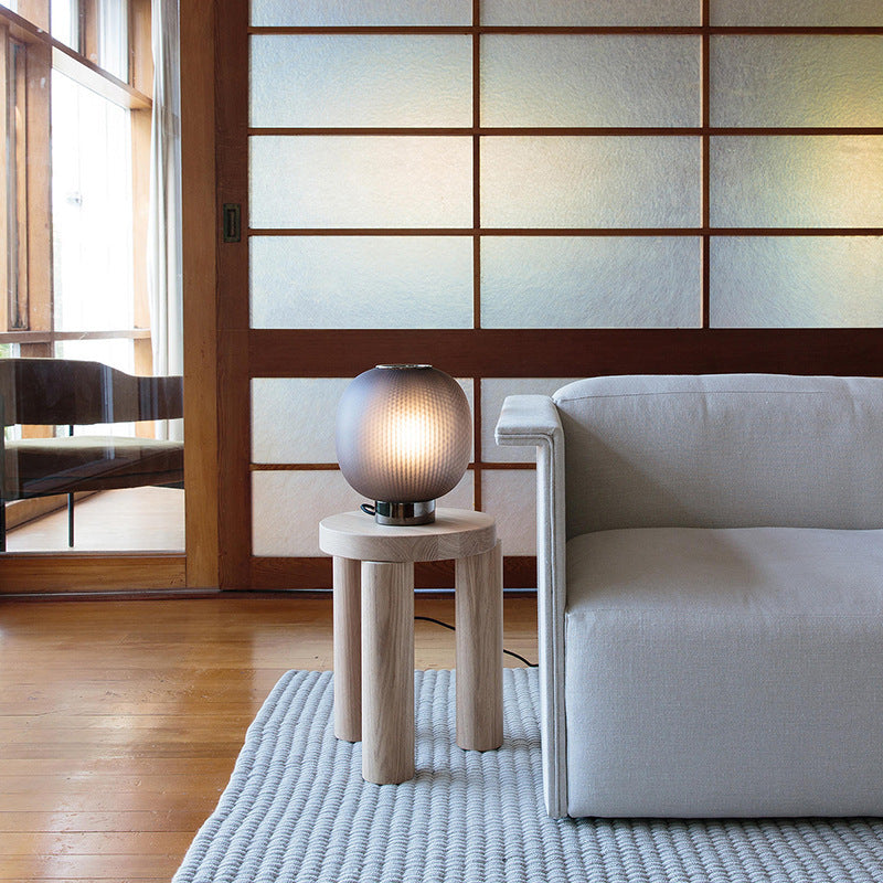 Soft Orbit ribbed glass table lamp 7