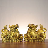 Ruyi Money Pixiu Pair 如意金钱貔貅 Copperware Sculptures – 9–65cm | Chinese Auspicious Wealth Beasts for Office, Entrance, Shop & Business Opening Gift