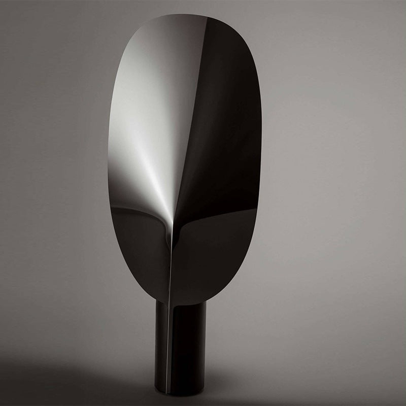 Sculptural leaf LED table lamp in metal, modern designer accent light view 5