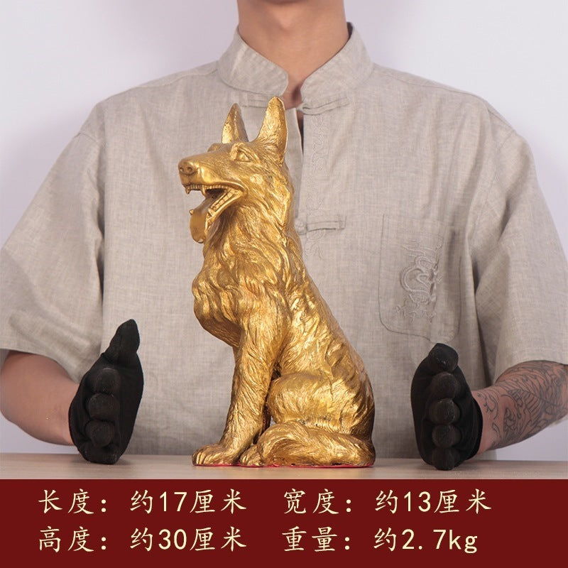 30 cm shepherd dog guardian statue for Chinese home and office decor