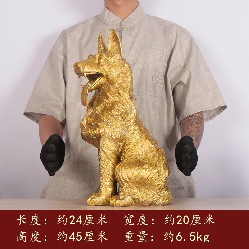 45 cm statement shepherd dog Chinese guardian decor sculpture