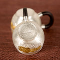 ClayZenith handcrafted pure silver bail-handle tea kettle