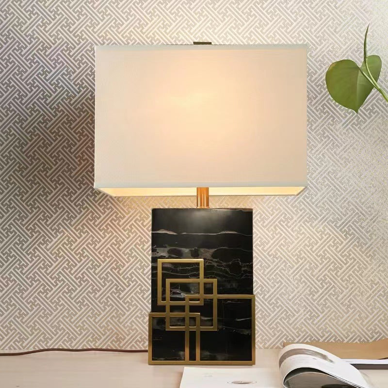 Imperial Grid marble geometric table lamp 1