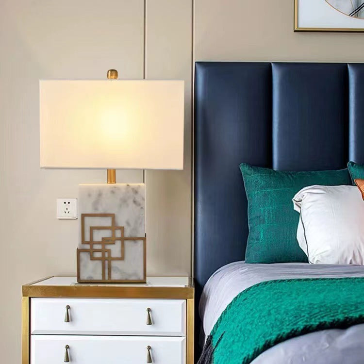 Imperial Grid marble geometric table lamp 3