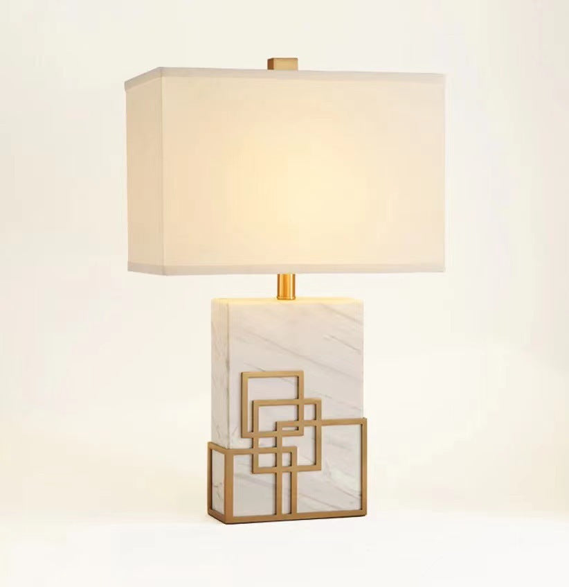 Imperial Grid marble geometric table lamp 8