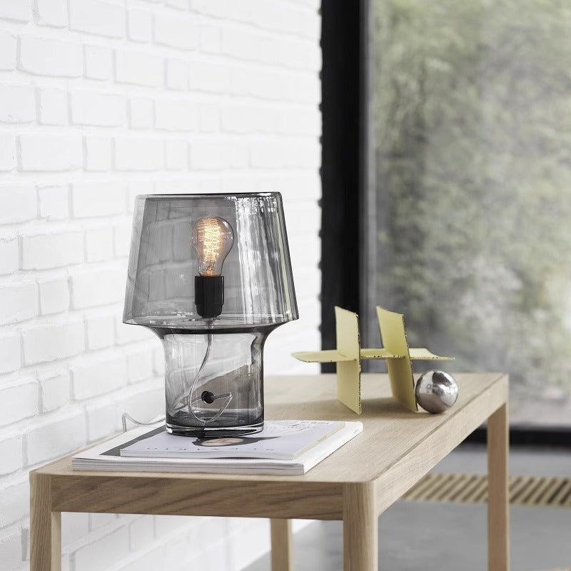 Smoke Atelier vintage smoked glass table lamp 4