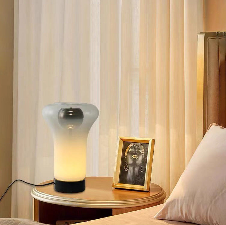 Halo Vessel smoke and frosted glass table lamp 1
