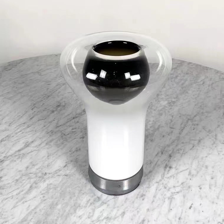 Halo Vessel smoke and frosted glass table lamp 2