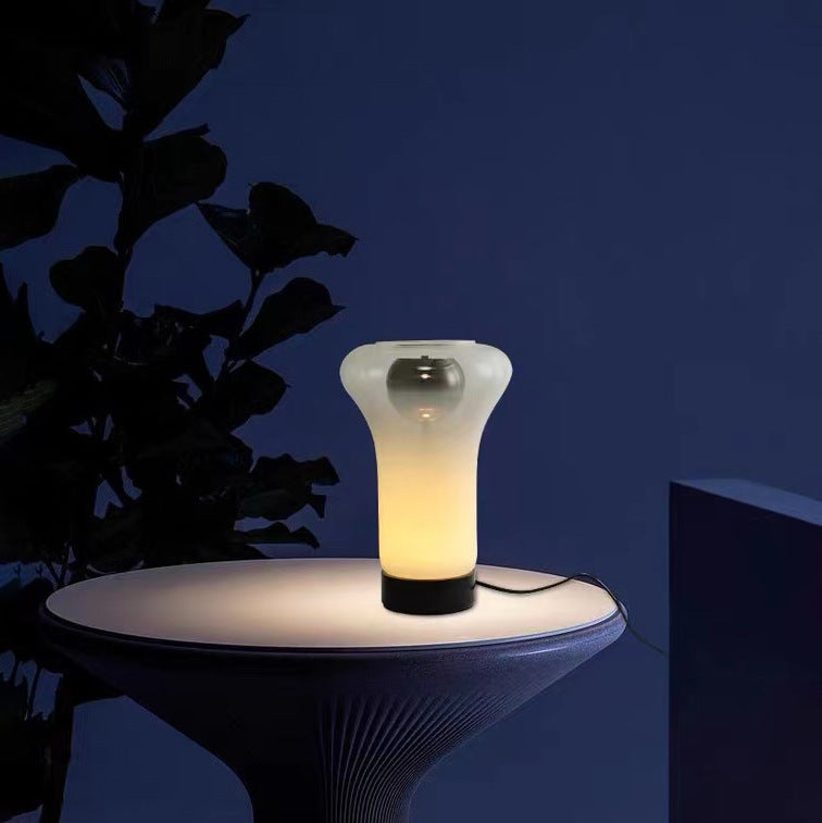 Halo Vessel smoke and frosted glass table lamp 3