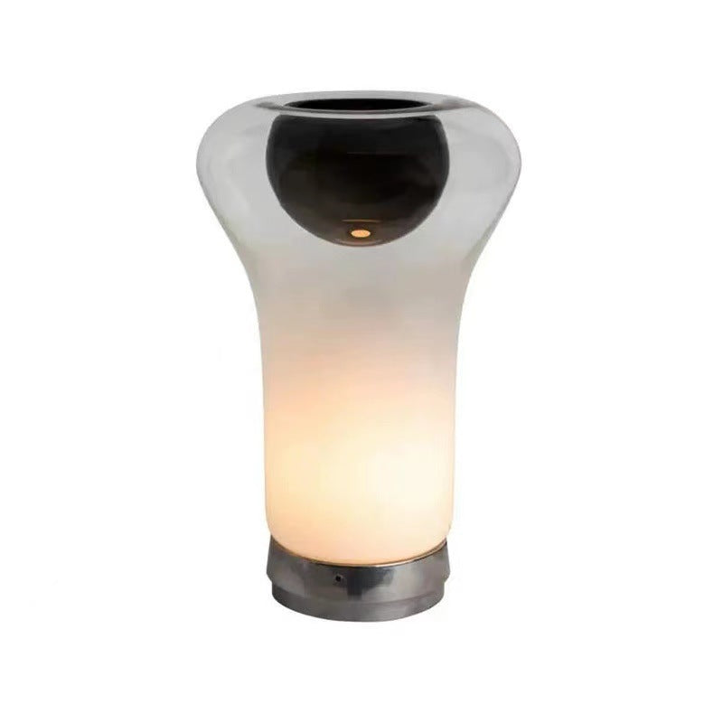 Halo Vessel smoke and frosted glass table lamp 5