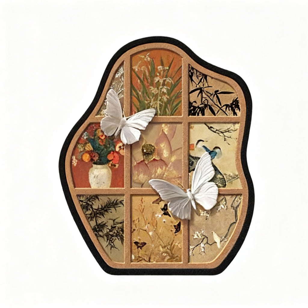 Warm palette 3D butterfly Chinese decorative art panel