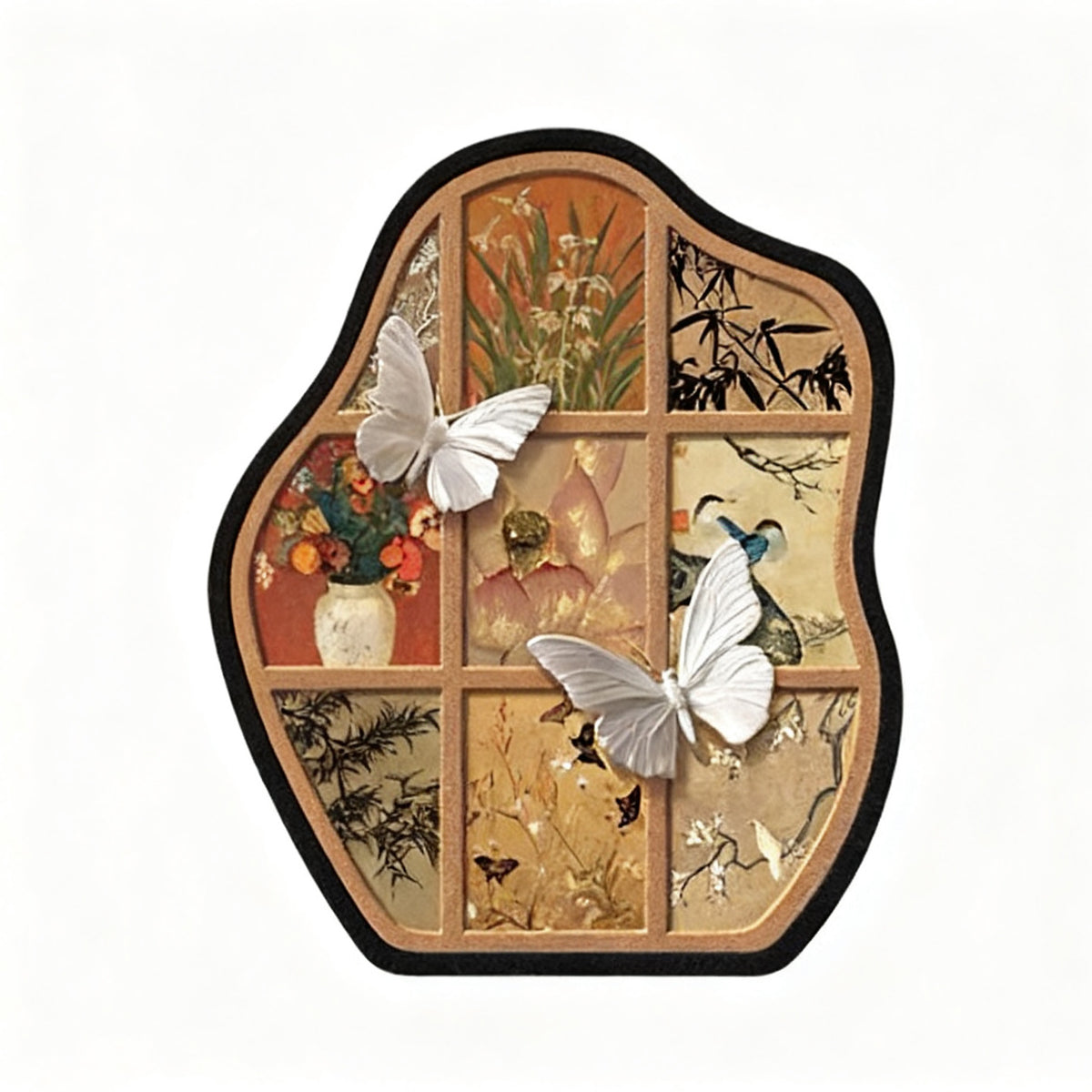Warm palette 3D butterfly Chinese decorative art panel