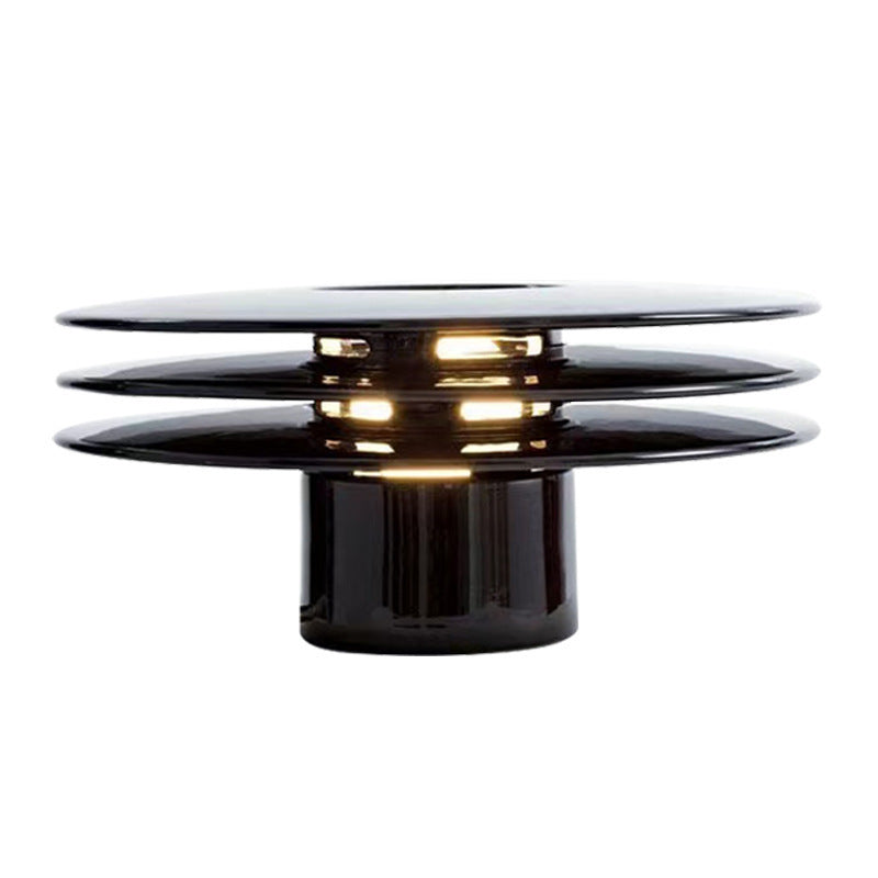 Orbit Stack black postmodern disc table lamp 3