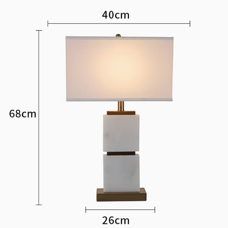 Monument stacked marble column table lamp 1