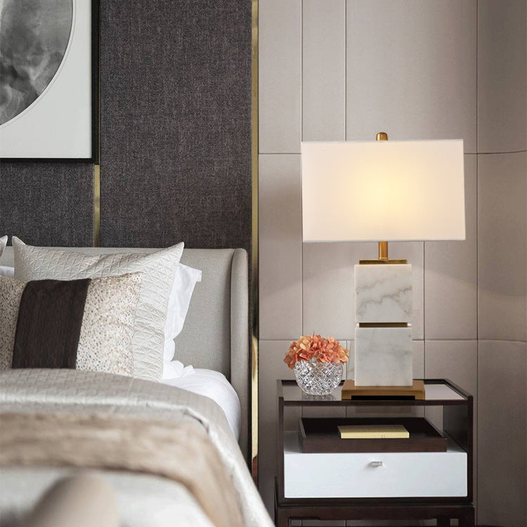 Monument stacked marble column table lamp 3