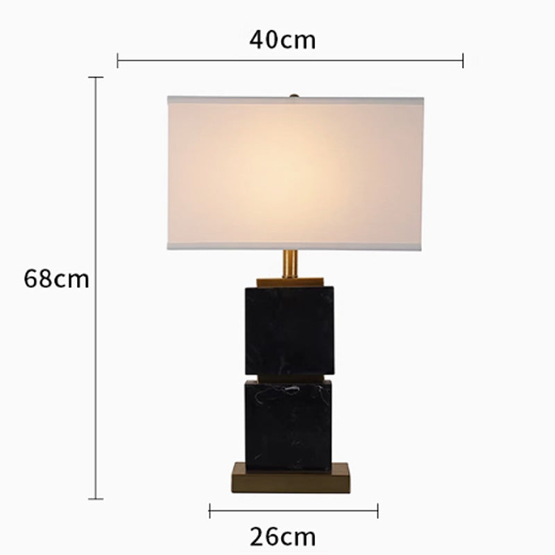 Monument stacked marble column table lamp 4
