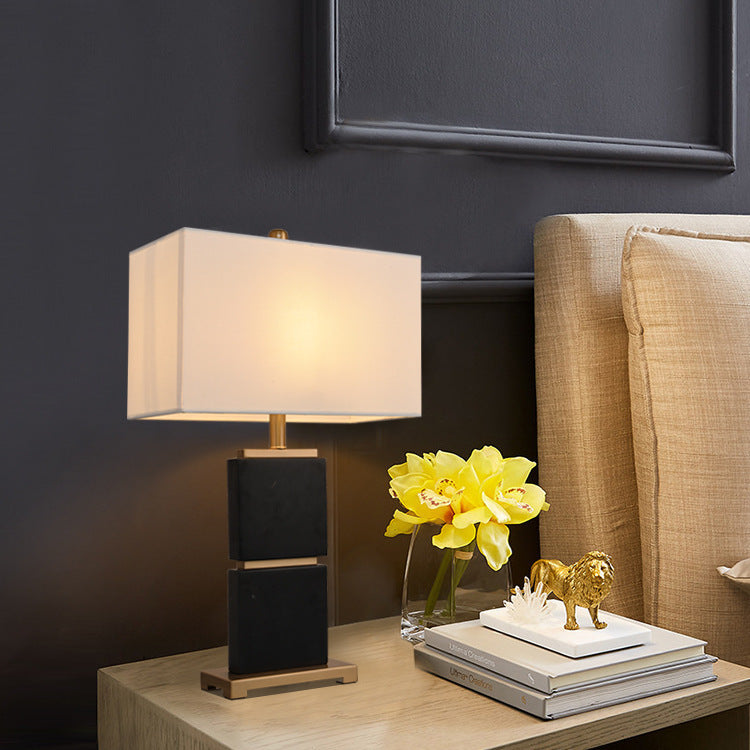 Monument stacked marble column table lamp 5