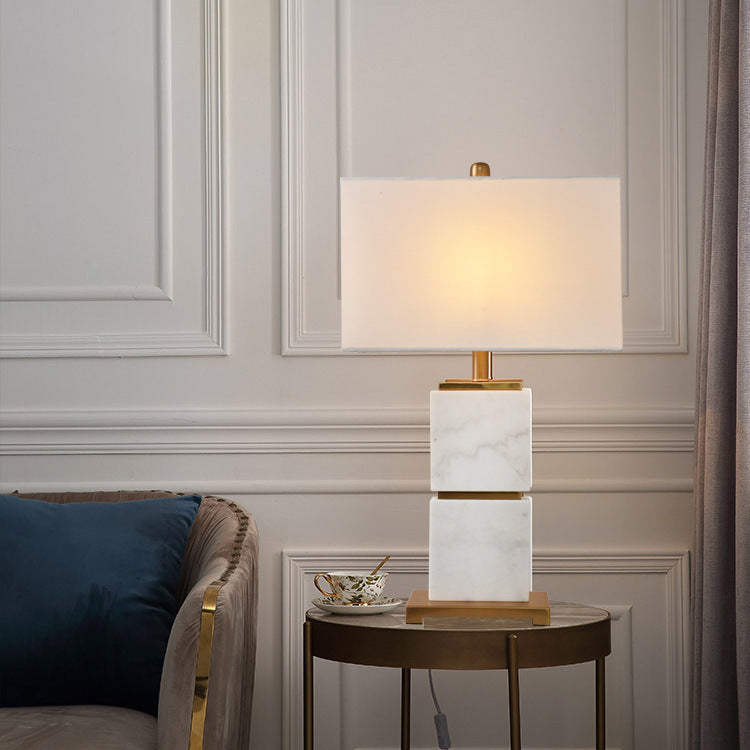 Monument stacked marble column table lamp 8