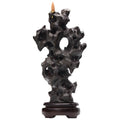 Large Dehua ceramic Taihu scholar rock incense burner on display base